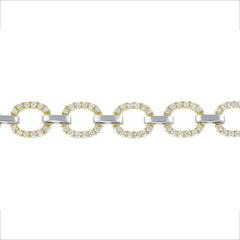 14K Gold Diamond Chain-Link Bracelet/Two-Tone Bracelet GGDBR-100.2C3-D,  Bracelet, Bracelet, Belarino