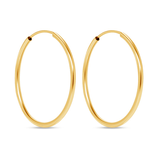 14K Gold Endless Tube Hoop earrings