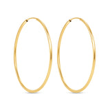 14K Gold Endless Large Tube Hoop earrings