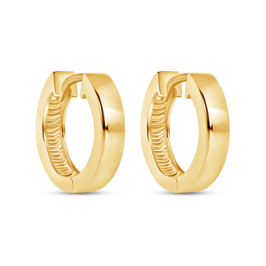 14K Gold Hinge Huggie Earrings