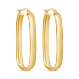 14K Gold Oval Hoop Earrings