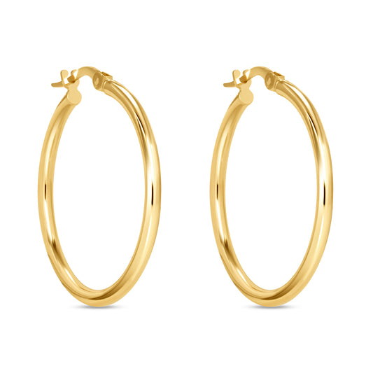 14K Gold Tube Hoop earrings