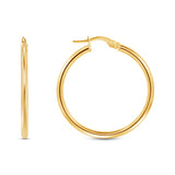 14K Gold Tube Hoop earrings