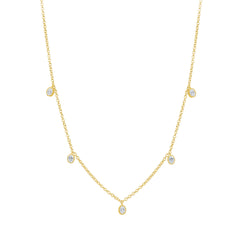 14K Gold Diamond Bezel Fringe Choker Necklace,  Necklace, ABN-161-D, diamond choker fringe necklace, diamond choker necklace, fringe diamond necklace, Necklace, Belarino