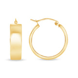 14K Gold Yellow Wide Hoop Earrings