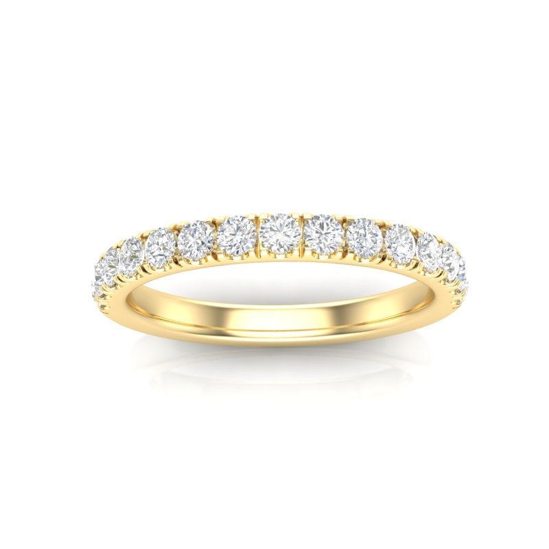 14K Gold Round Halfway Eternity 4 Prong Set Lab Grown Diamond Wedding Band Ring - Abtin & Company 