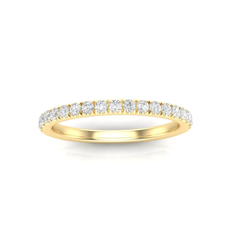 14K Gold Round Halfway Eternity 4 Prong Set Lab Grown Diamond Wedding Band Ring - Abtin & Company 