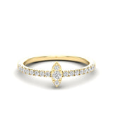 14K Gold Marquise Shape Design Diamond Stacking Band - Abtin & Company 