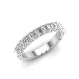 14K Gold Emerald Cut Halfway Eternity Prong Set Lab Grown Diamond Wedding Band Ring - Abtin & Company 