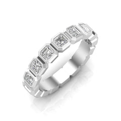 14K Gold Ascher Cut Halfway Eternity Bezel Set Lab Grown Diamond Wedding Band Ring,  Lab Grown Fancy Shapes Wedding Band Ring, ABB-408.1-LGD, ascher, Belarino