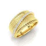 14K Gold Classic Wide Overlap Diamond Ring - Abtin & Company 