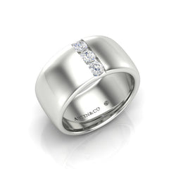 14K Gold Diamond Cigar Ring/Band,  diamond ring, ABB-622.2-D, Diamond, Diamond cigar rings, diamond rings, Belarino