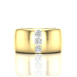 14K Gold Diamond Cigar Ring Band - Abtin & Company 