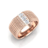 14K Gold Classic Patterned Diamond Cigar Band - Abtin & Company 