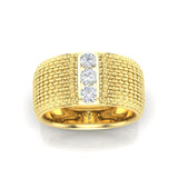 14K Gold Classic Patterned Diamond Cigar Band - Abtin & Company 