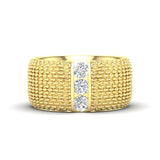 14K Gold Classic Patterned Diamond Cigar Band - Abtin & Company 