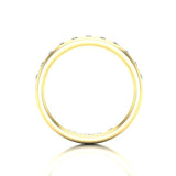 14K Gold Flush Set Bezel Halfway Diamond Wedding Band Stacking Ring - Abtin & Company 