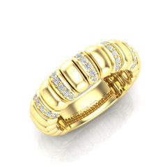 14K Gold Stretch Interval Channel Set Diamond Stackable Ring/Band