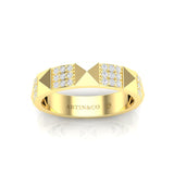 14K Gold Diamond Stud Pyramid Ring - Abtin & Company 