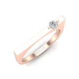 14K Gold Diamond Bar Ring Stacking Bar Ring - Abtin & Company 