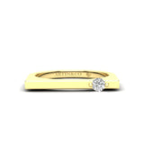 14K Gold Diamond Bar Ring Stacking Bar Ring - Abtin & Company 