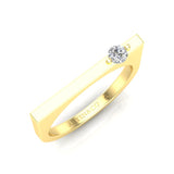 14K Gold Diamond Bar Ring Stacking Bar Ring - Abtin & Company 