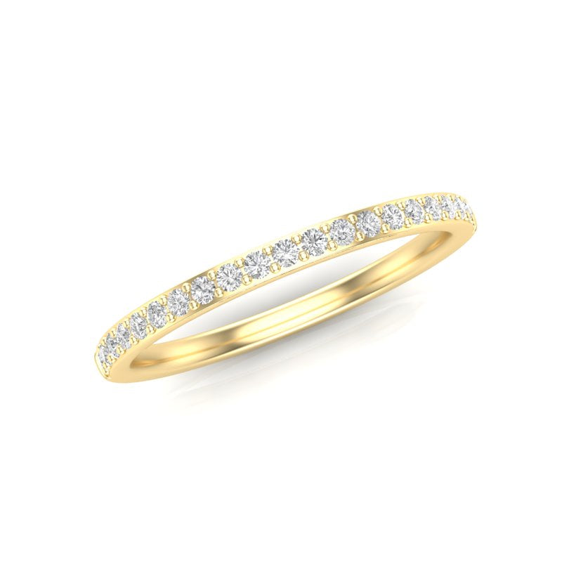 14K Gold Round Halfway Eternity Prong Set Lab Grown Diamond Wedding Band Ring - Abtin & Company 