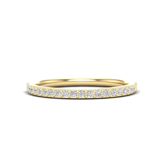 14K Gold Round Halfway Eternity Prong Set Lab Grown Diamond Wedding Band Ring - Abtin & Company 