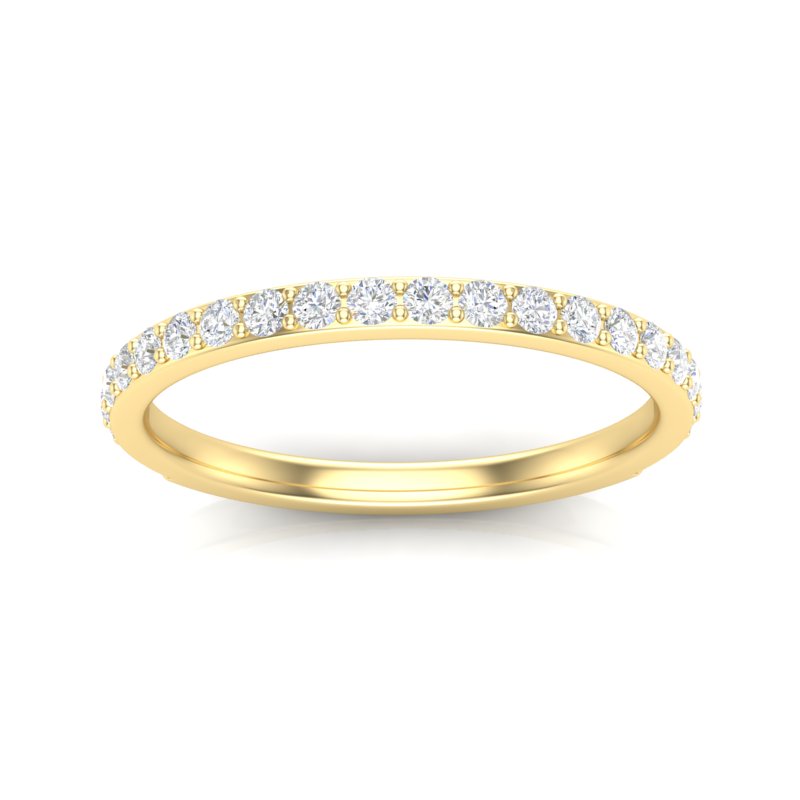 14K Gold Round Three Quarter Way Eternity Prong Set Lab Grown Diamond Wedding Band Ring - Abtin & Company 