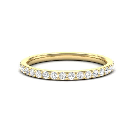 14K Gold Round Three Quarter Way Eternity Prong Set Lab Grown Diamond Wedding Band Ring - Abtin & Company 