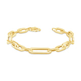 14K Gold Grand Flat Paper Clip Bracelet