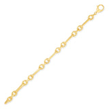 14K Gold Alternating Paperclip Chain-Link Bracelet