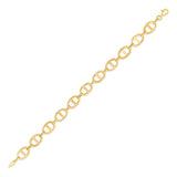 14K Gold Flat Oval Link Chain Bracelet