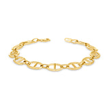 14K Gold Flat Oval Link Chain Bracelet