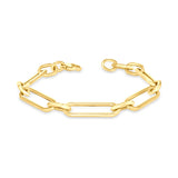 14K Gold Chunky Paper-clip Chain-Link Bracelet