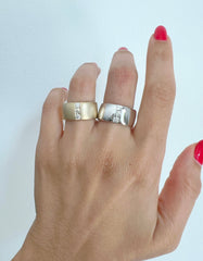 14K Gold Diamond Cigar Ring/Band,  diamond ring, ABB-622.2-D, Diamond, Diamond cigar rings, diamond rings, Belarino
