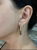 14K Gold Oval Hoop Earrings