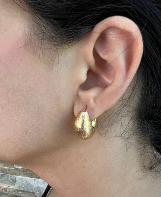 14K Gold Chunky Hoop Earrings