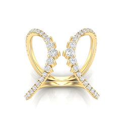 14K Gold Diamond Double Open Circle Eternity Ring,  diamond ring, ABB-343-D, Diamond, Diamond Open Ring, Belarino