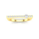 14K Gold Diamond Bar Ring Stacking Bar Ring - Abtin & Company 