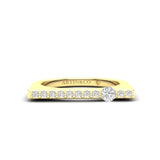 14K Gold Diamond Bar Ring Stacking Bar Ring - Abtin & Company 