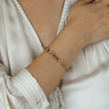 14K Gold Grand Flat Paper Clip Bracelet