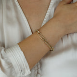 14K Gold Chunky Paper-clip Chain-Link Bracelet