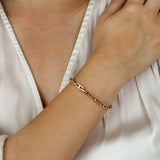 14K Gold Flat Paper Clip Bracelet