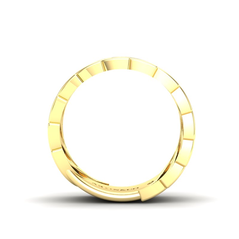 14K Gold Diamond Wide Statment Ring - Abtin & Company 