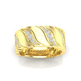 14K Gold Diamond Wide Statement Ring - Abtin & Company 