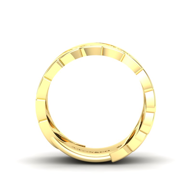 14K Gold Diamond Wide Statement Ring - Abtin & Company 