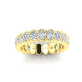 14K Gold Oval Cut Three Quarter Way Eternity Half Bezel Set Lab Grown Diamond Wedding Band Ring - Abtin & Company 