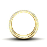 14K Yellow Gold Classic Wide High Polished Border Cigar Diamond Band Ring - Abtin & Company 