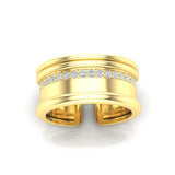 14K Gold Modern Open Cigar Diamond Ring - Abtin & Company 